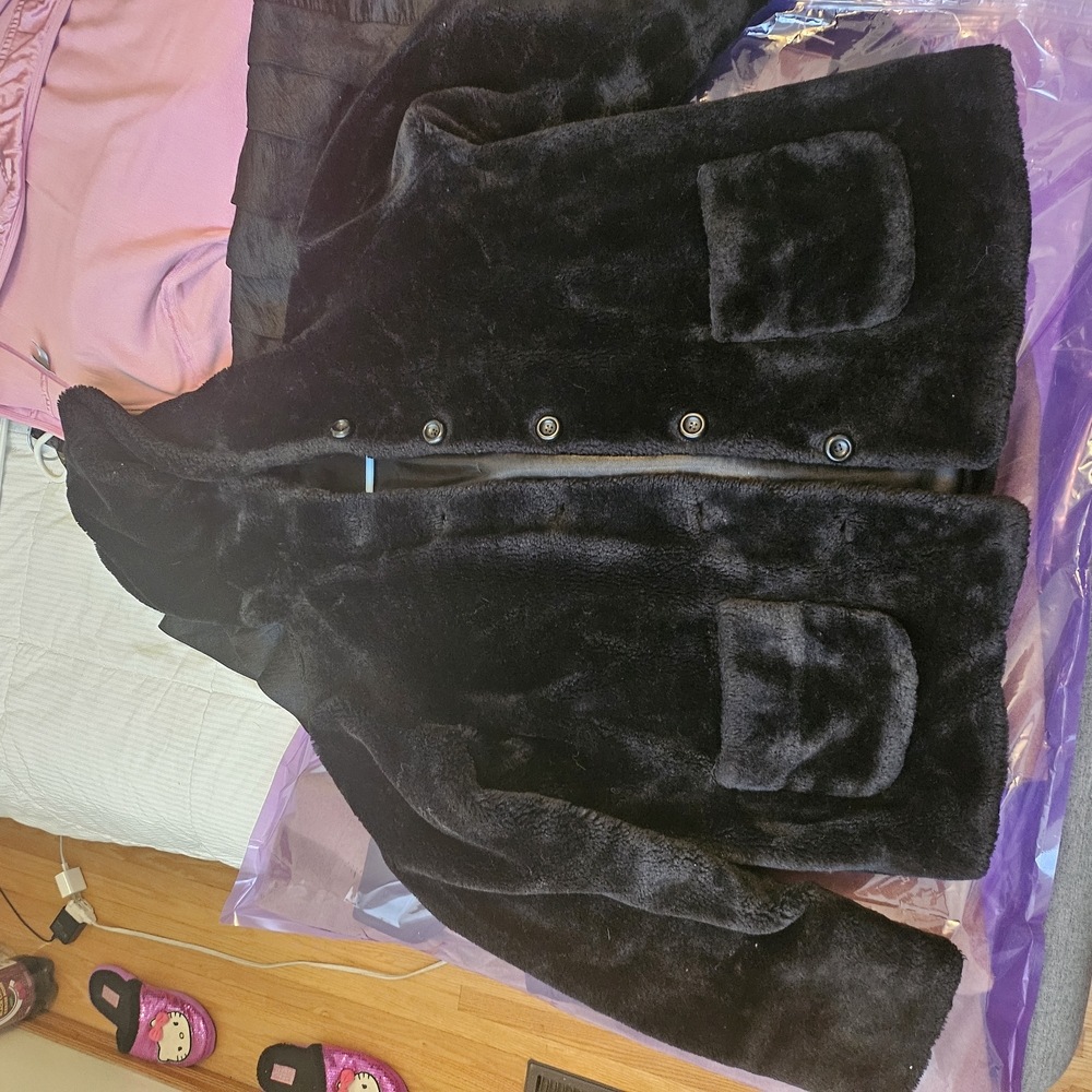 Black Faux Fur Coat